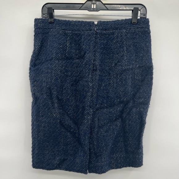 J. Crew the pencil lined skirt blue wool blend size 6 boucle - Picture 2 of 7